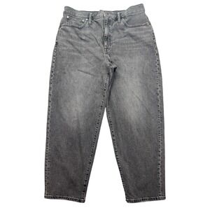 Madewell Baloon Mom Jeans High Rise Tapered Leg Gray Denim Women Sz 33T Fits 37"